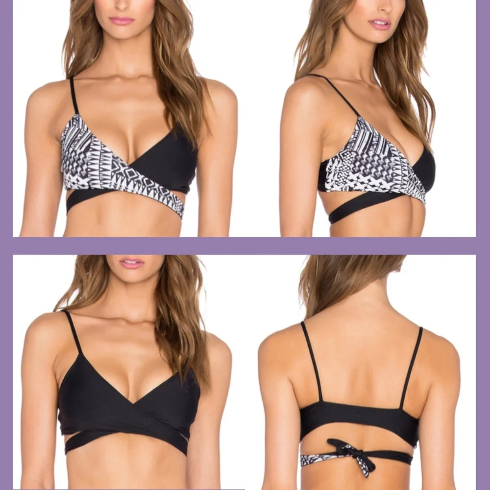 NWT 2PC L Space Ivory Coast Chloe Wrap‎ Top + Low Down Bikini Bottom - Large - Picture 7 of 8